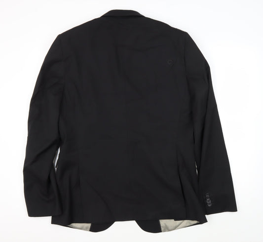 Mens UK Size 42 Topman Regular Black Suit Jacket