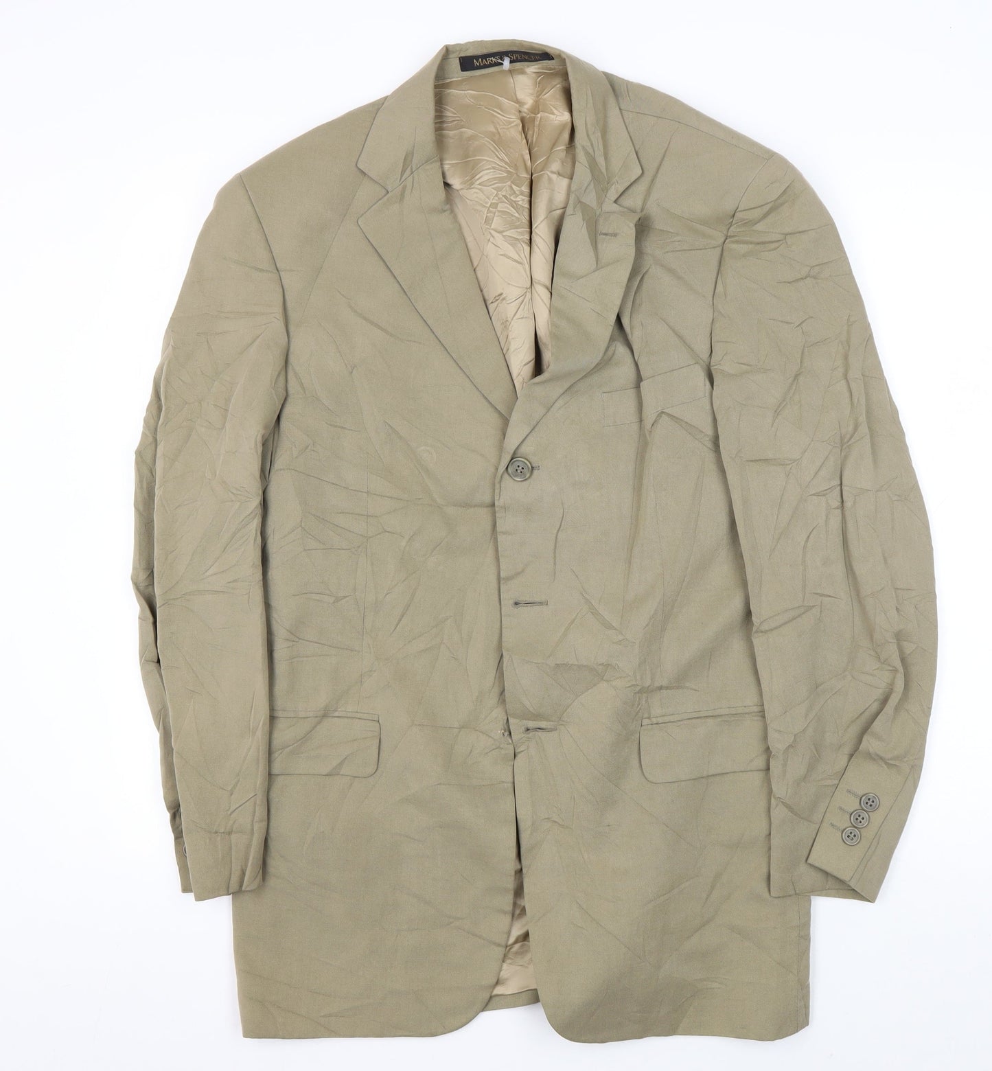 Mens UK Size 40 Marks and Spencer Regular Beige Suit Jacket