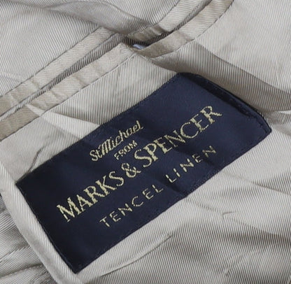 Mens UK Size 40 Marks and Spencer Regular Beige Suit Jacket