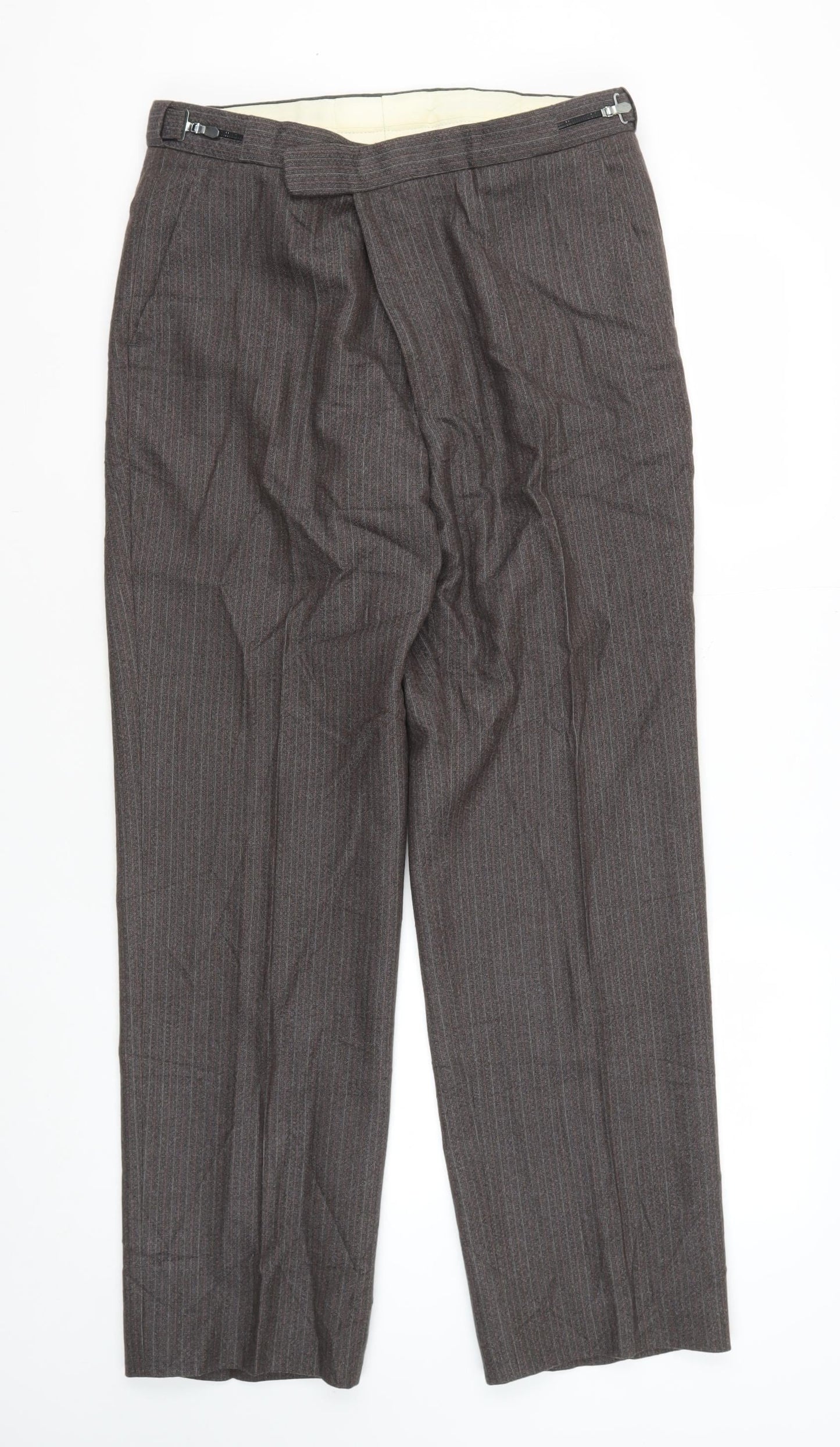 Magee Men's Brown Wool Dress Pants, Size 37, Formal