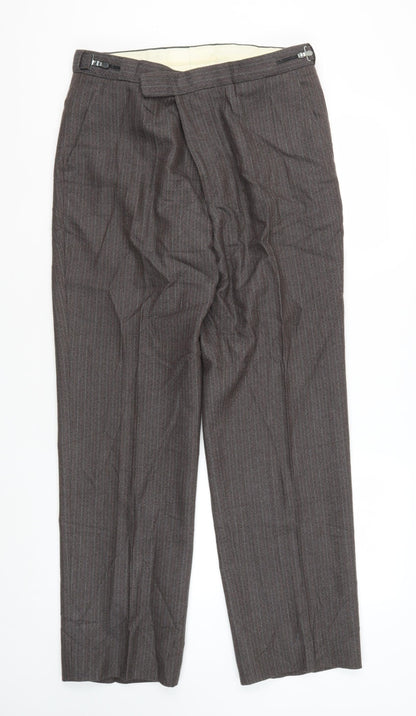 Magee Men's Brown Wool Dress Pants, Size 37, Formal