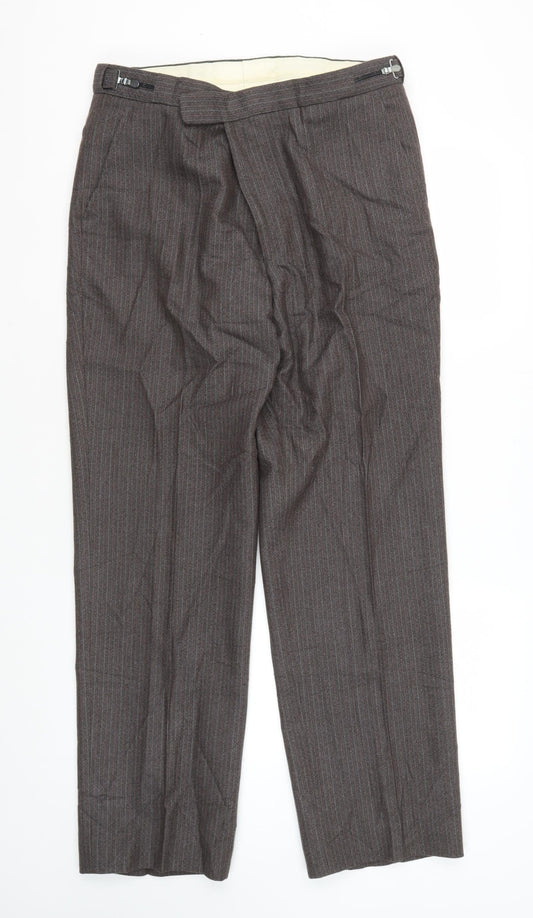 Magee Men's Brown Wool Dress Pants, Size 37, Formal
