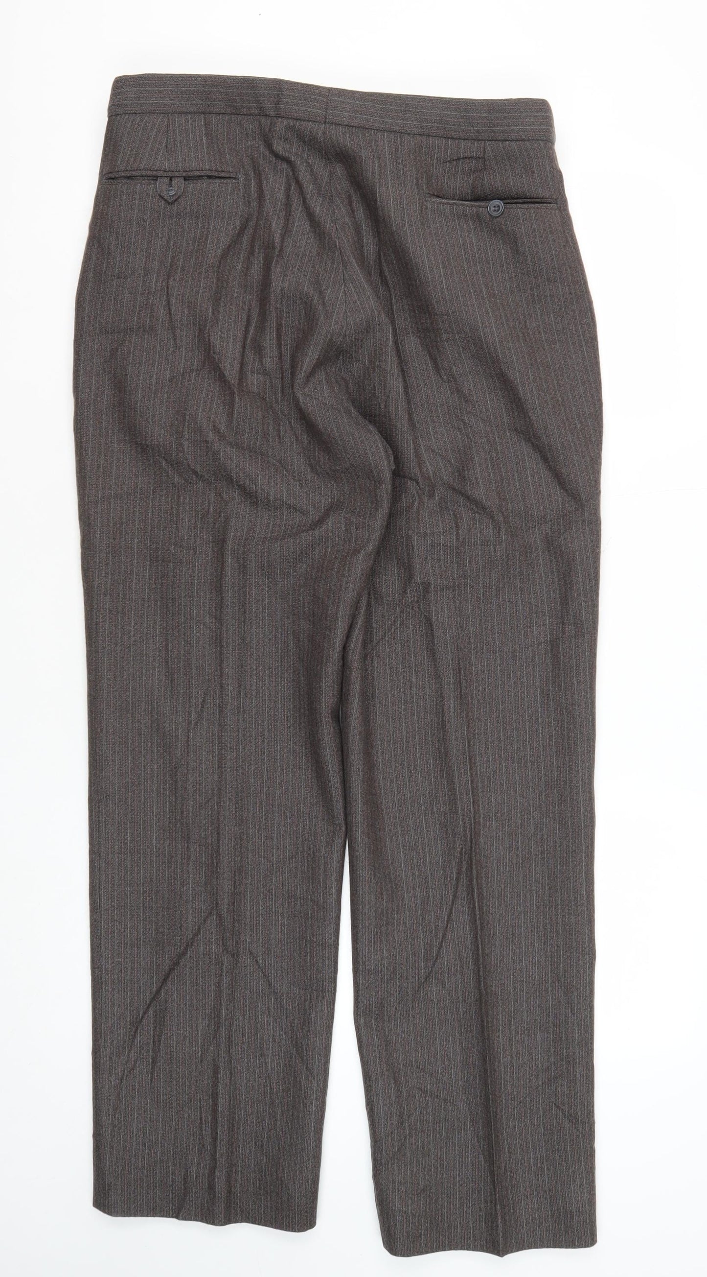 Magee Men's Brown Wool Dress Pants, Size 37, Formal