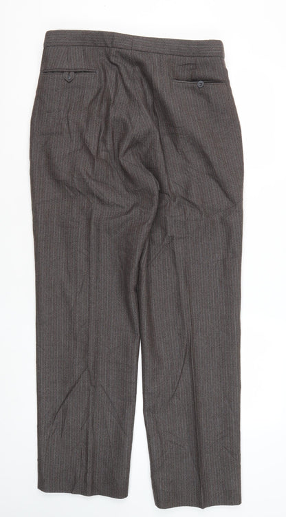 Magee Men's Brown Wool Dress Pants, Size 37, Formal