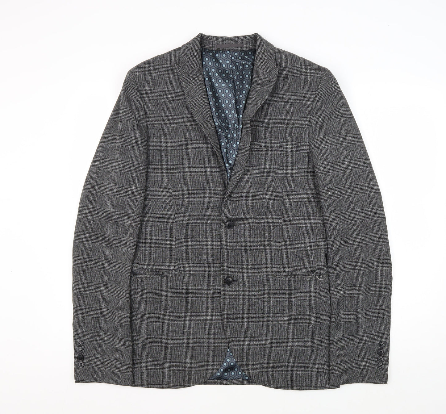 Next Men's Grey Check Blazer Size 38L