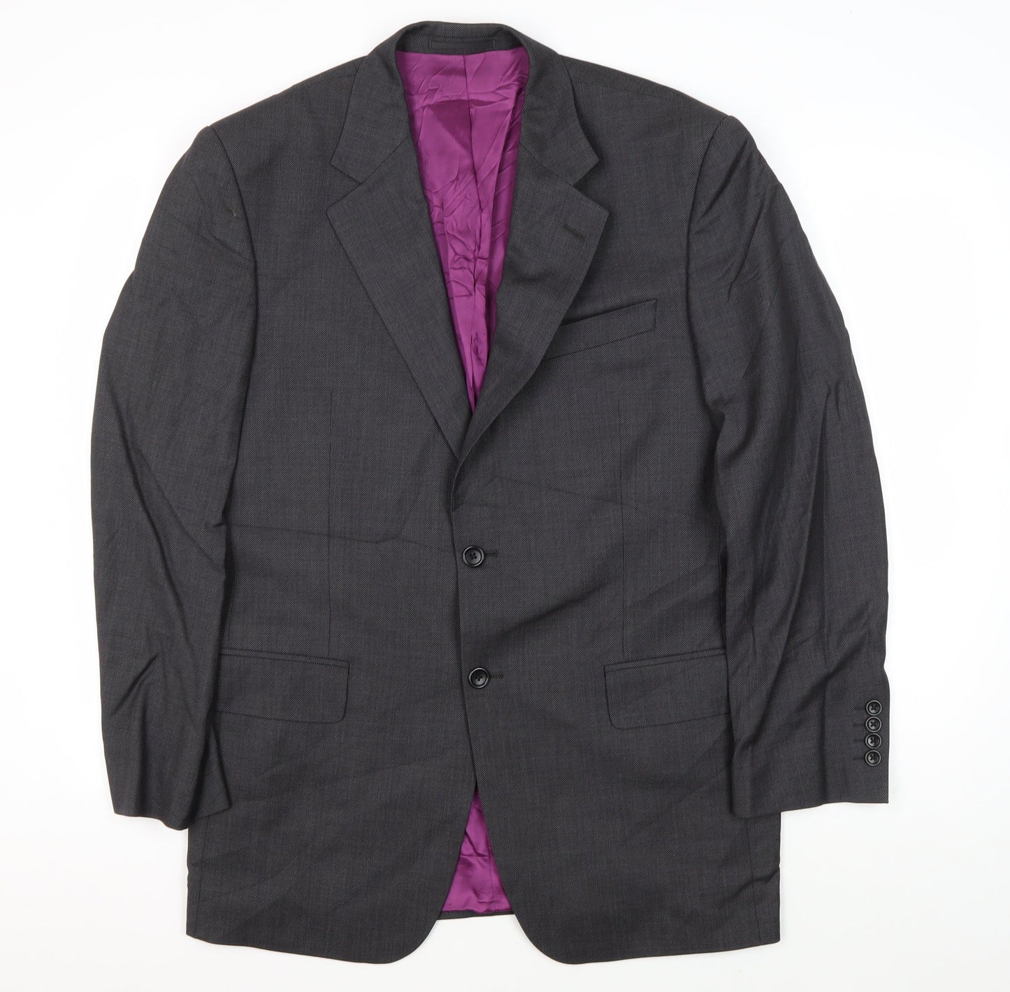 Mens UK Size 40 Racing Green Regular Grey Suit Jacket