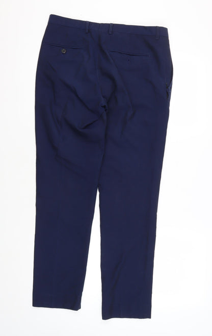 Mens UK Size 32R Burton Menswear London Skinny Fit  Blue Trousers