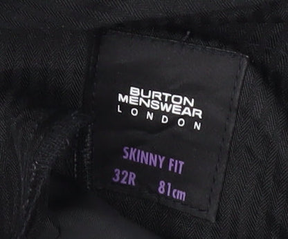Mens UK Size 32R Burton Menswear London Skinny Fit  Blue Trousers
