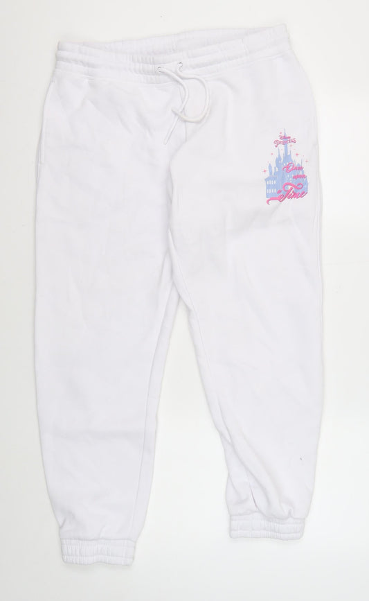 Disney Women's White Jogger Trousers M New