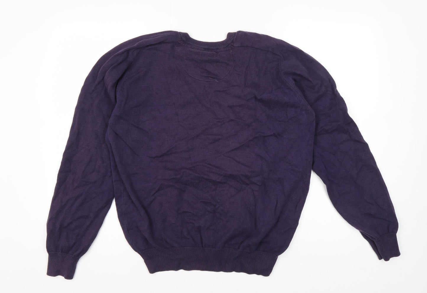 Farah Men's Purple V-Neck Pullover Jumper Size M