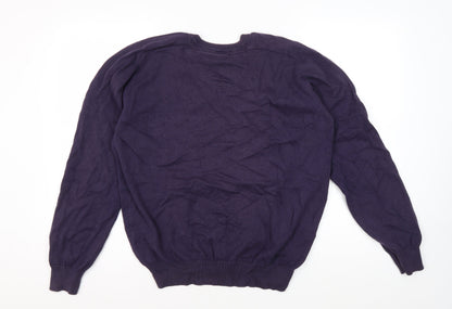 Farah Men's Purple V-Neck Pullover Jumper Size M