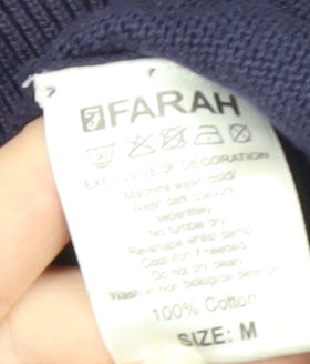 Farah Men's Purple V-Neck Pullover Jumper Size M