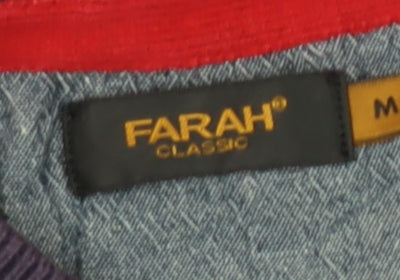 Farah Men's Purple V-Neck Pullover Jumper Size M