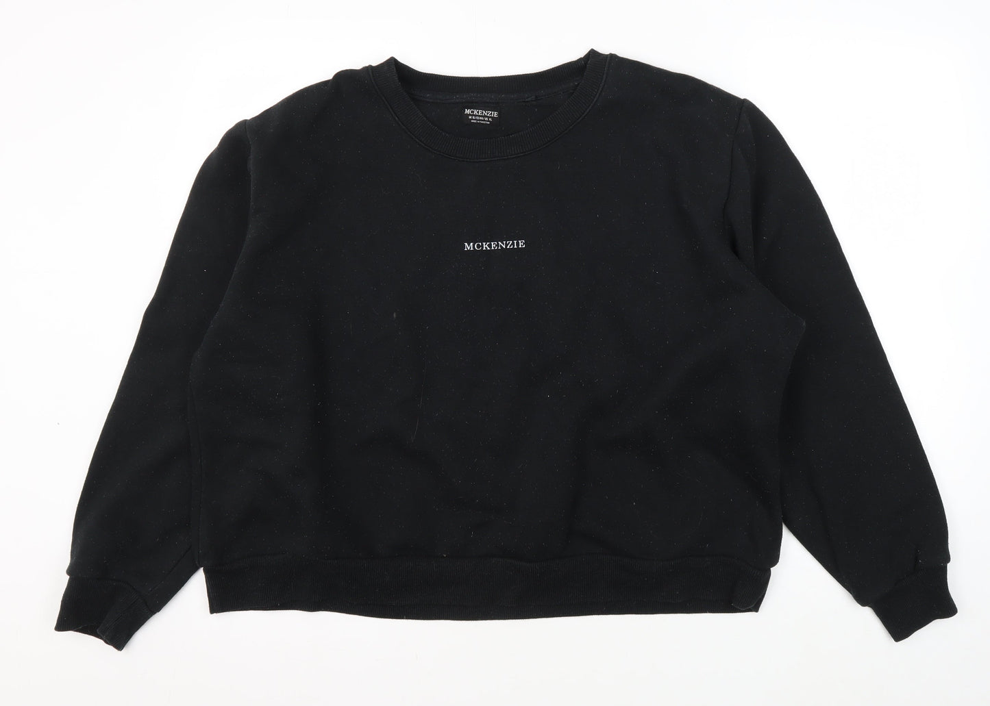 Unisex Adults UK Size XL McKenzie Black Pullover Sweatshirt
