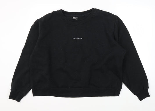 Unisex Adults UK Size XL McKenzie Black Pullover Sweatshirt