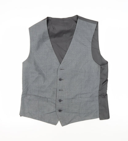 Mens UK Size 40 Occasions Regular Grey Suit Waistcoat