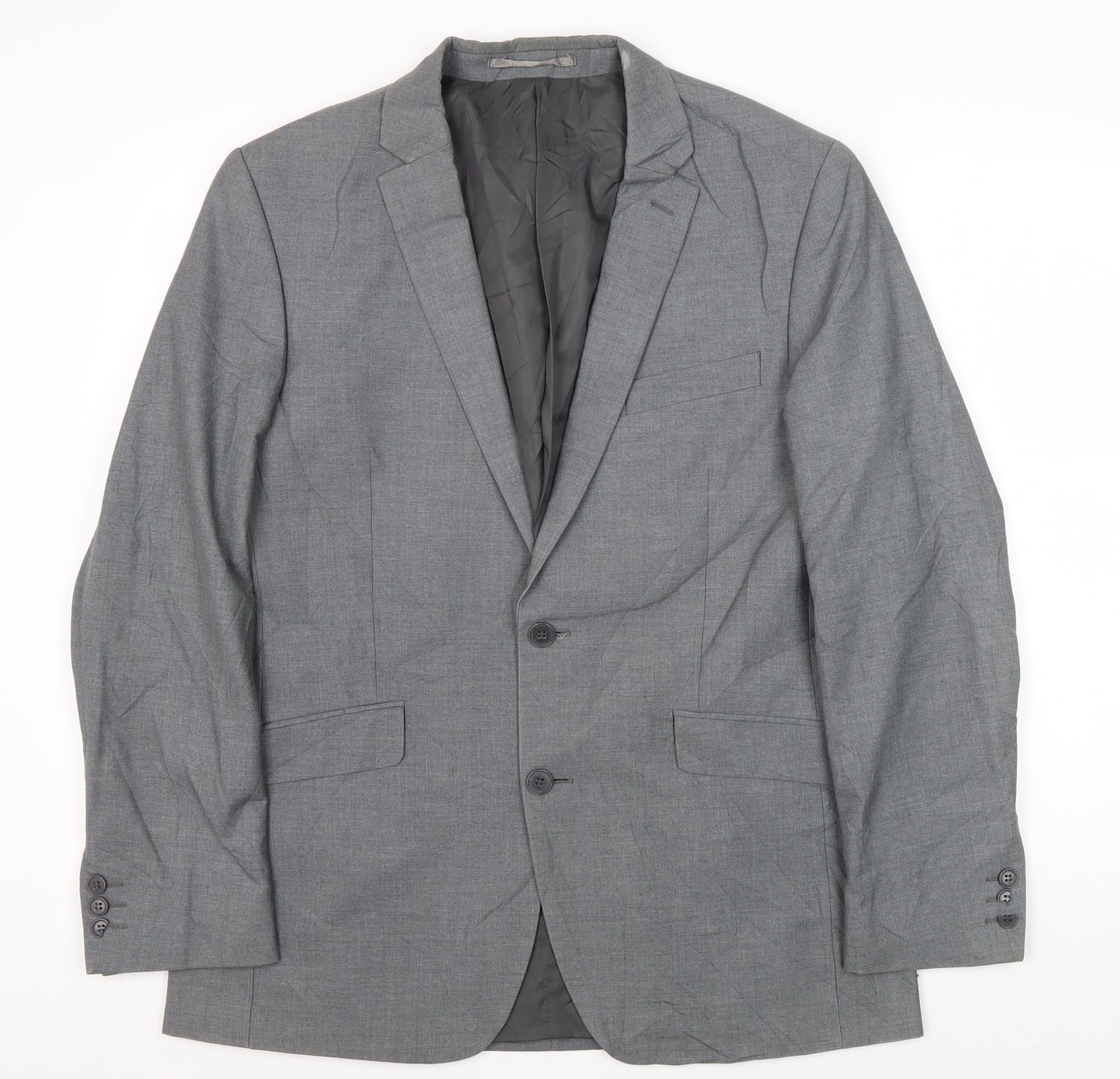 Mens UK Size 40 Occasions Regular Grey Suit Jacket
