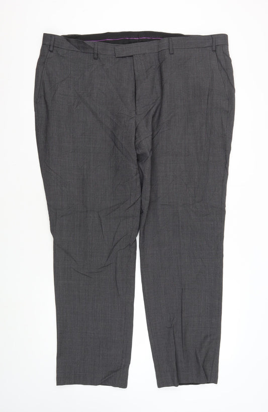 Brook Taverner Men's Grey Dress Pants, Size 44R