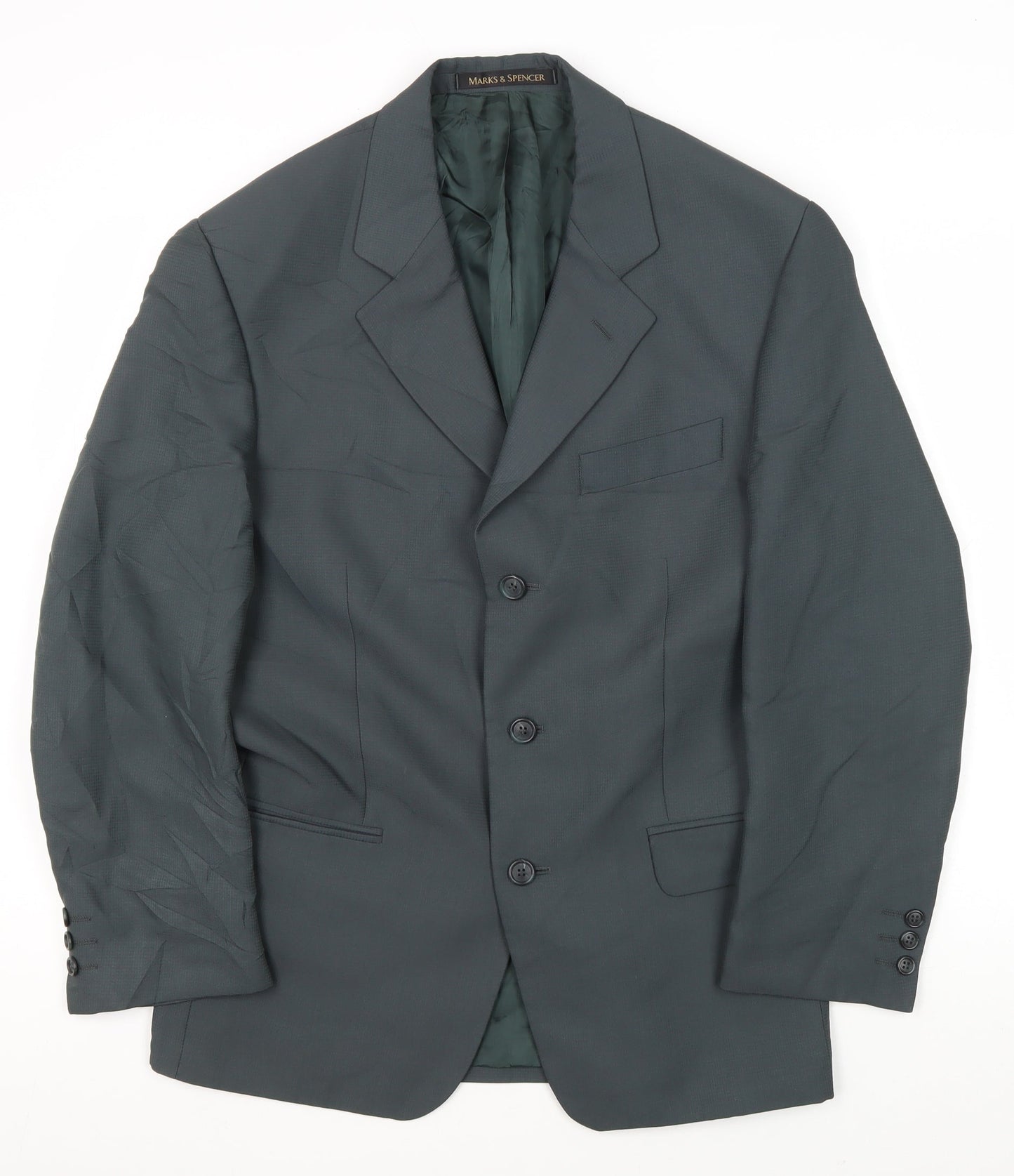 Mens UK Size 40 Marks and Spencer Regular Green Suit Jacket