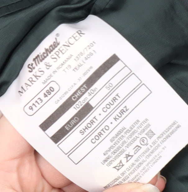 Mens UK Size 40 Marks and Spencer Regular Green Suit Jacket