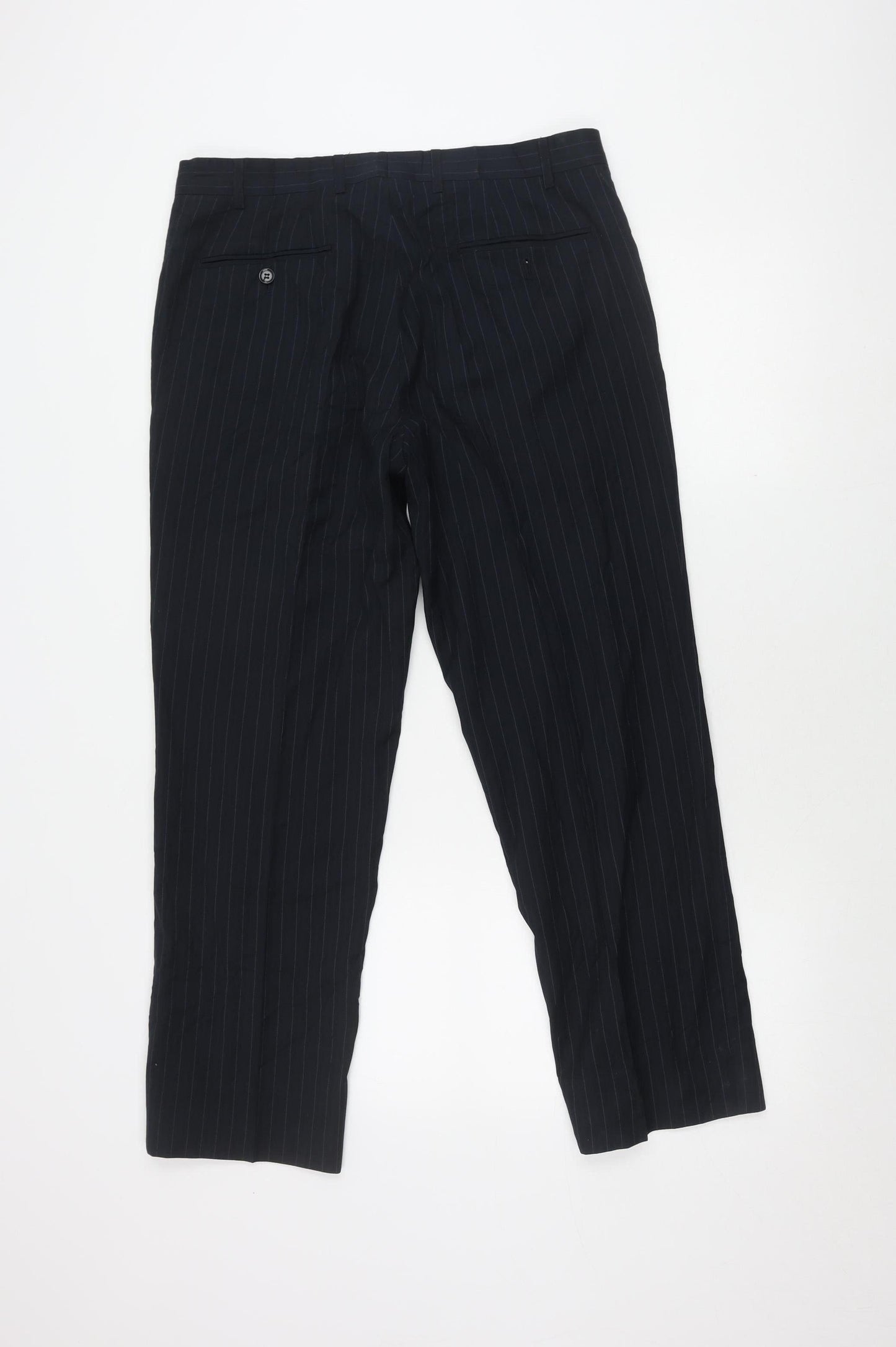 Skopes Men's Black Pinstripe Dress Trousers 32S Classic