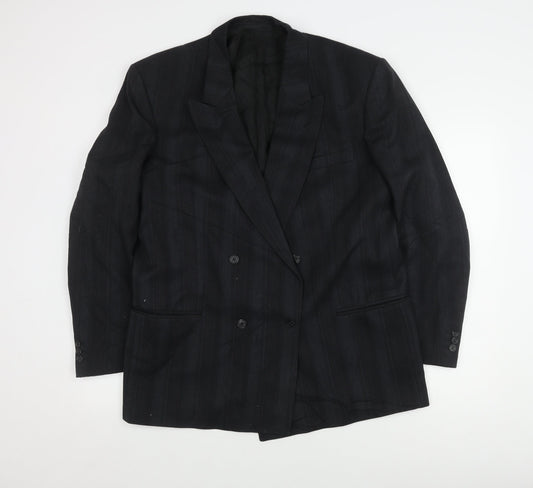 Anthony Loretto Men's Black 42R Peak Lapel Blazer