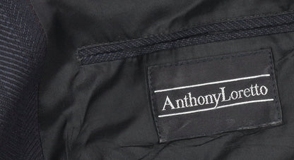 Mens UK Size 42 Anthony Loretto Regular Black Suit Jacket