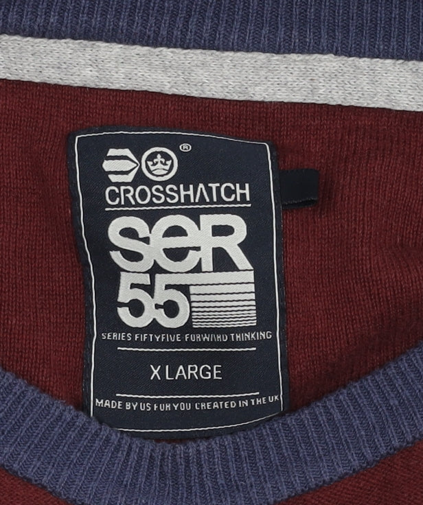 Crosshatch Men's XL Blue Pullover Jumper, Crew Neck