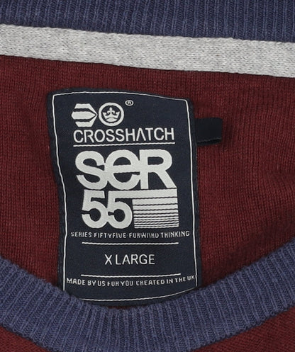 Crosshatch Men's XL Blue Pullover Jumper, Crew Neck