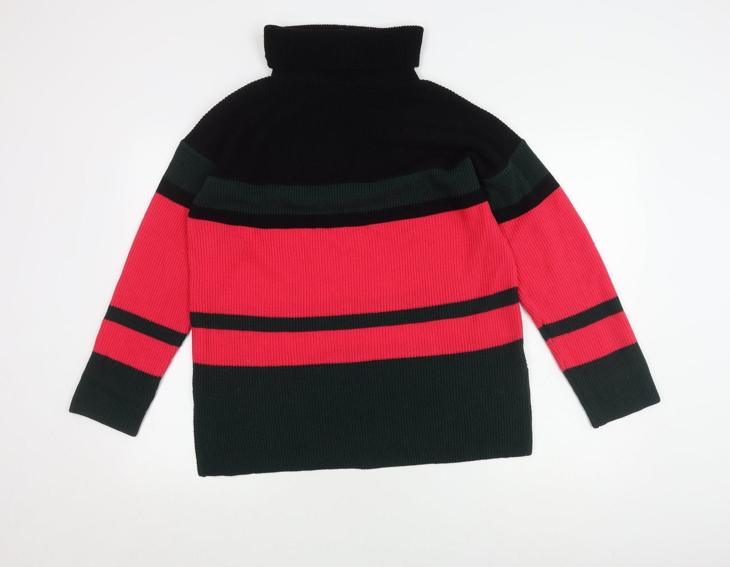 Body Flirt Women's Red Striped Roll Neck Jumper, Size S