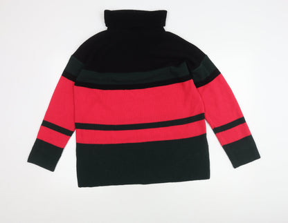 Body Flirt Women's Red Striped Roll Neck Jumper, Size S