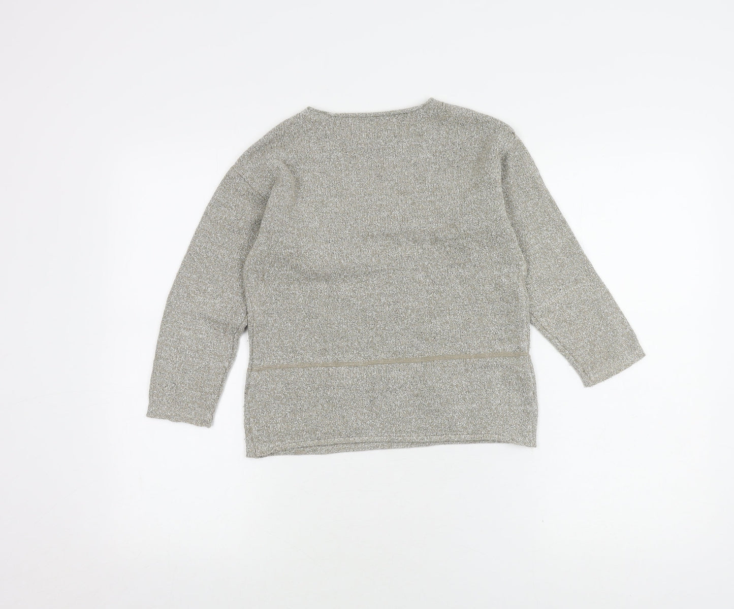 Zara Knitwear Girls Grey Jumper, Size 7 Years, Crew Neck
