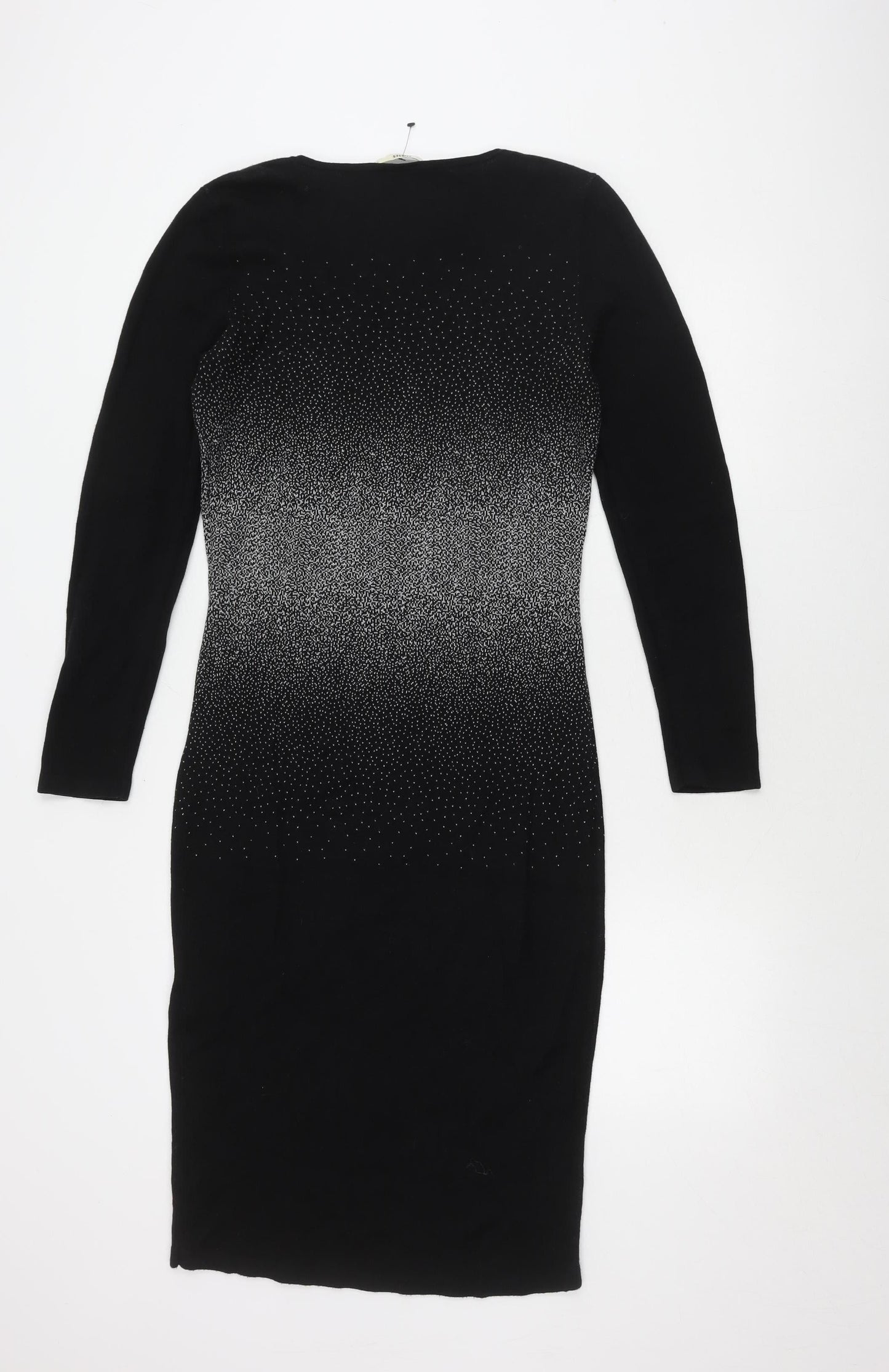 Oasis Women's Black Bodycon Dress, Size L, Long Sleeve