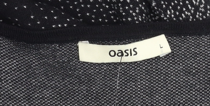 Oasis Women's Black Bodycon Dress, Size L, Long Sleeve