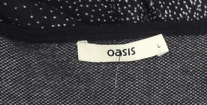 Oasis Women's Black Bodycon Dress, Size L, Long Sleeve