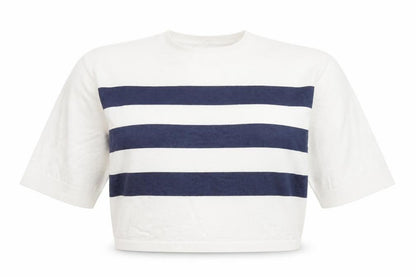 Womens UK Size L Object White Cropped T-Shirt