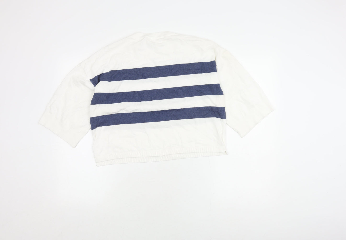 Womens UK Size L Object White Cropped T-Shirt