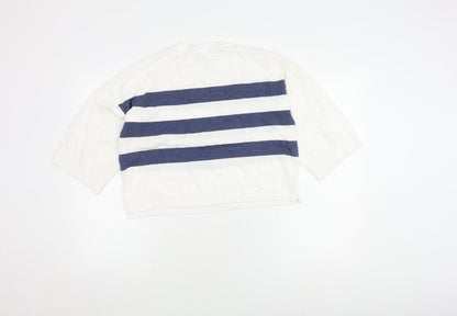 Womens UK Size L Object White Cropped T-Shirt