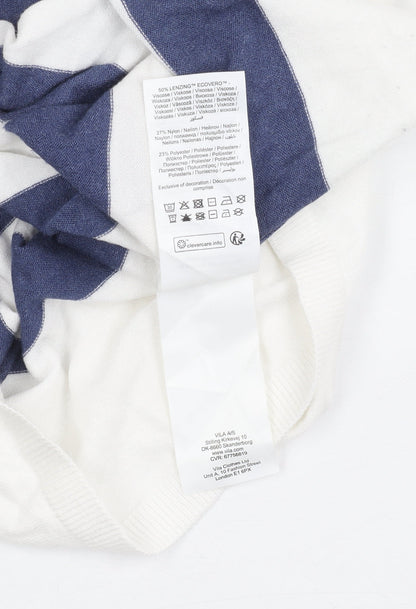 Womens UK Size L Object White Cropped T-Shirt