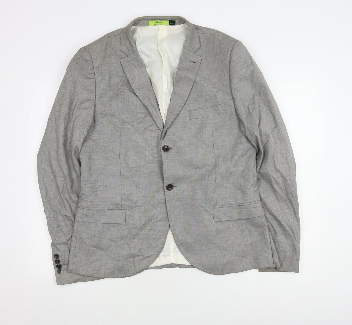 Mens UK Size 42 Topman Regular Grey Suit Jacket