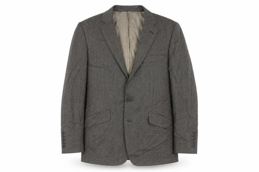 Alexandre Grey Herringbone Wool Men's Blazer Size 38R