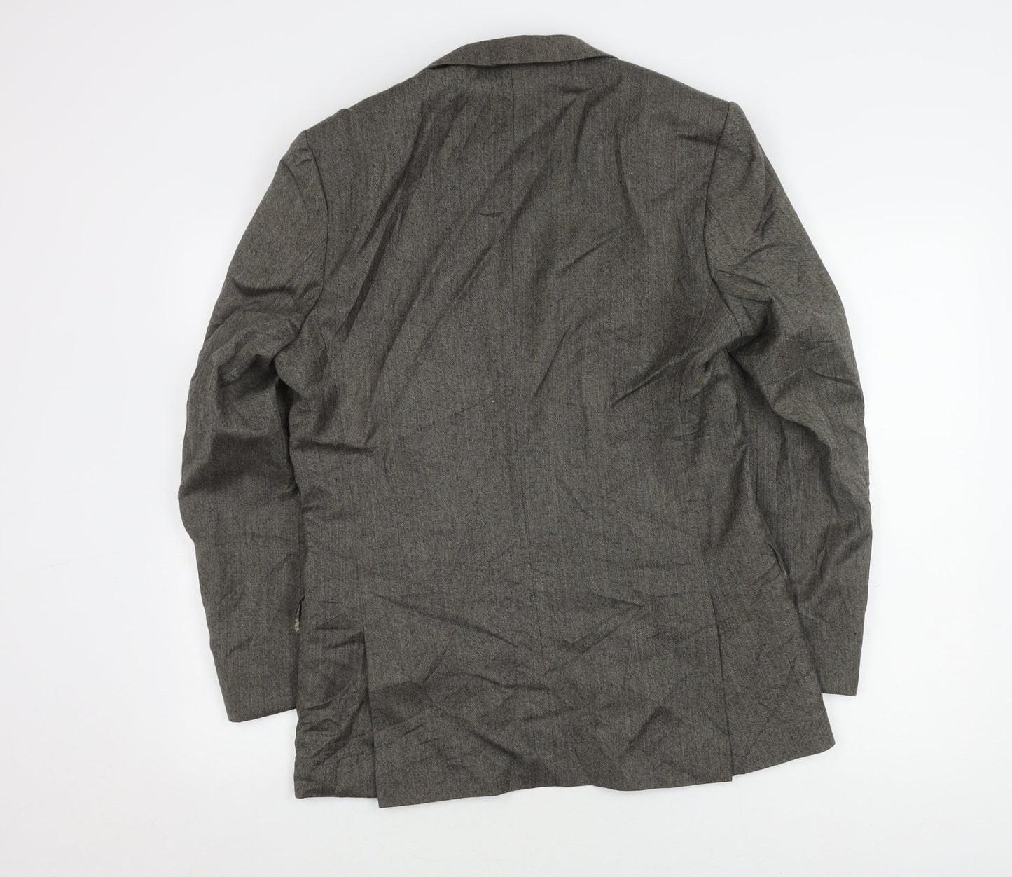 Alexandre Grey Herringbone Wool Men's Blazer Size 38R