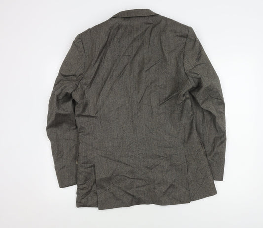 Alexandre Grey Herringbone Wool Men's Blazer Size 38R