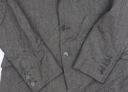 Alexandre Grey Herringbone Wool Men's Blazer Size 38R