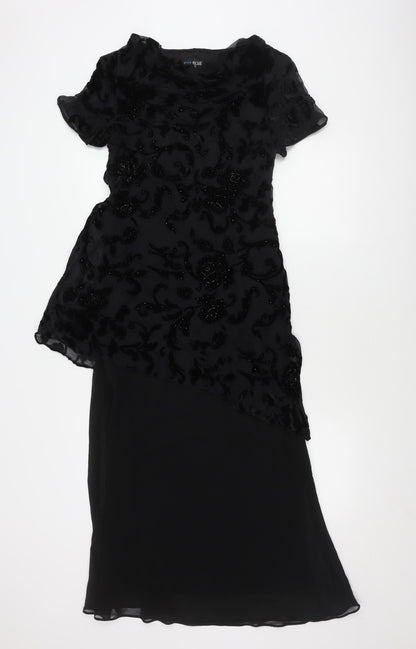 Eva Blue Women's Black Dress Size 8 Rayon Blend