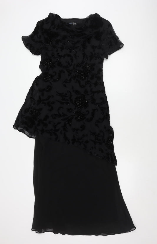 Eva Blue Women's Black Dress Size 8 Rayon Blend