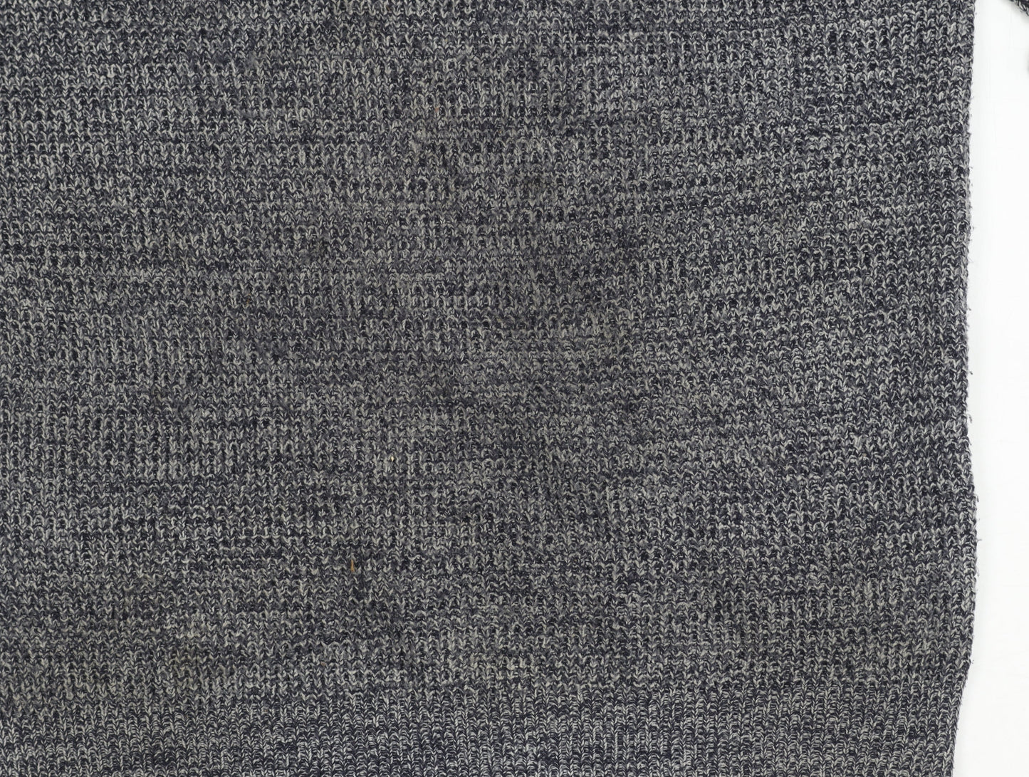 Brave Soul Men's Grey Acrylic Crew Neck Jumper M