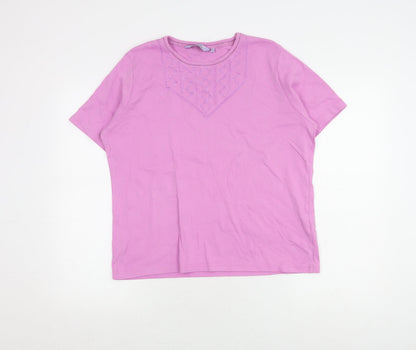Womens UK Size L Honor Millburn Pink Basic T-Shirt