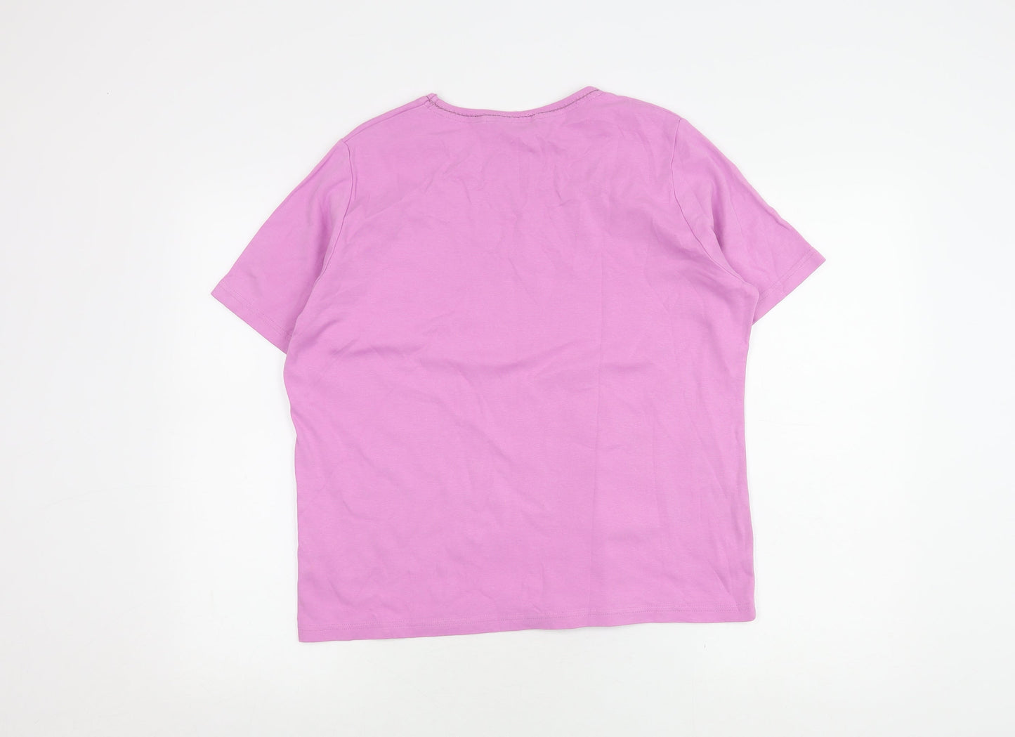 Womens UK Size L Honor Millburn Pink Basic T-Shirt