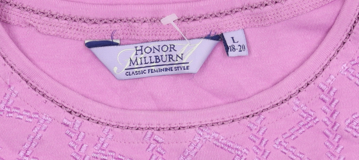 Womens UK Size L Honor Millburn Pink Basic T-Shirt
